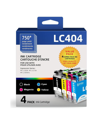 Cartuchos de tinta Skydo LC404XL Compatible para Brother - 4 Paquete