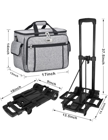 Funda de Transporte para Máquina de Coser CAB55 Gris con Ruedas