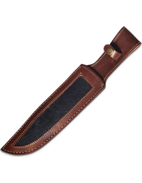 Cuchillo Bowie HUNTFORGE 40.64 cm Acero Damasco Mango Hueso Cuchillo Bowie HUNTFORGE 40.64 cm Acero Damasco Mango Hueso