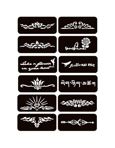 Kit de Tatuajes Temporales Moricher - 5 Tintas y 96 Plantillas