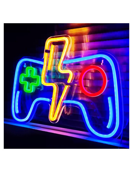 Luz Neon LED Ranslen Gamepad 40x26.7cm Decoración Gamer Luz Neon LED Ranslen Gamepad 40x26.7cm Decoración Gamer