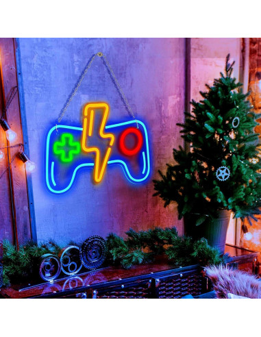 Luz Neon LED Ranslen Gamepad 40x26.7cm Decoración Gamer
