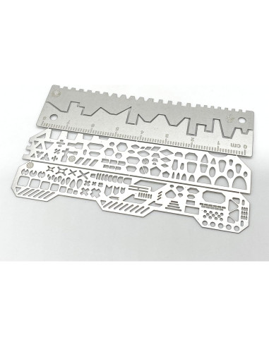 Regla de Scribe 4 en 1 QINIZX de Acero Inoxidable 8.51x5.28cm