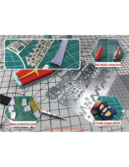 Regla de Scribe 4 en 1 QINIZX de Acero Inoxidable 8.51x5.28cm Regla de Scribe 4 en 1 QINIZX de Acero Inoxidable 8.51x5.28cm