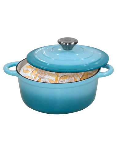 Olla de Hierro Fundido Esmaltada COOKWIN 2.1L Teal