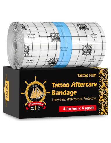 Vendaje impermeable para tatuajes AZEN 10 cm x 3.66 m