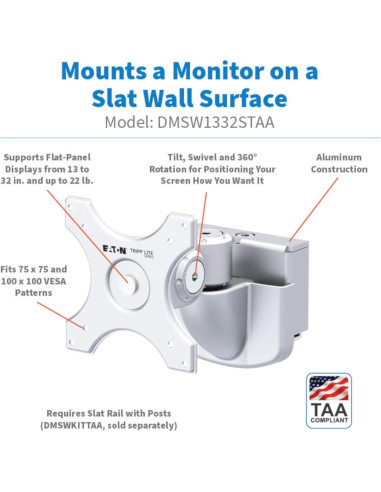 Soporte de Monitor de Pared Tripp Lite DMSW1332STAA 10kg