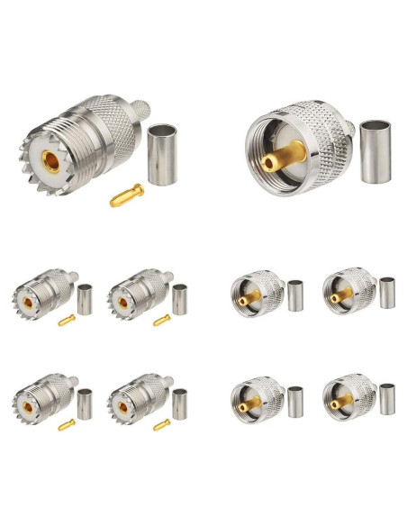 Kit de Conectores Crimp PL259 y SO239 Superbat - 10 Piezas Kit de Conectores Crimp PL259 y SO239 Superbat - 10 Piezas