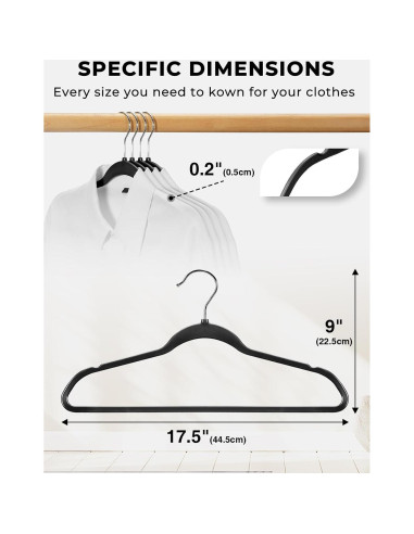 Perchas de Plástico SMARTOR 50 Unidades Alta Resistencia