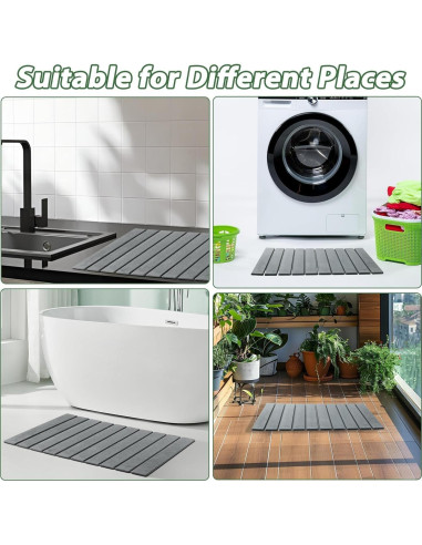 Alfombrilla de Baño Plegable Aertiavty Diatomita 58x38 cm Gris