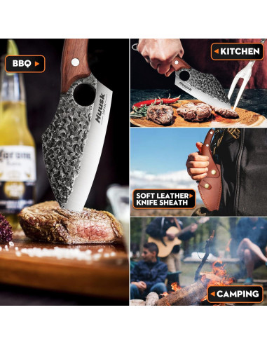 Hacha de Carne Huusk - Cuchillo de Chef Forjado 14.5 cm