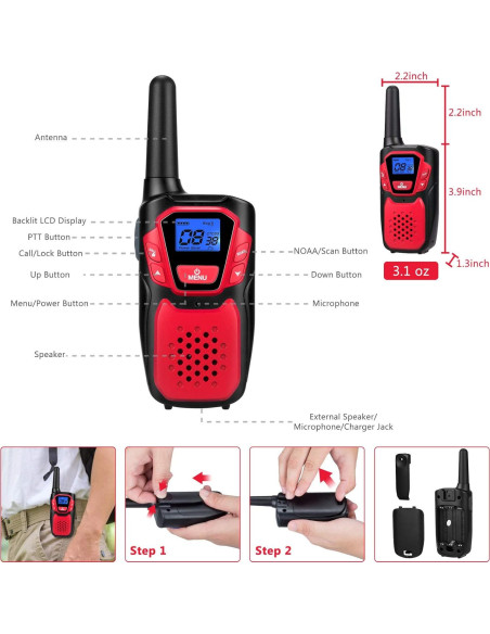 Walkie Talkies Recargables Topsung M920, 3 Paquete, Largo Alcance Walkie Talkies Recargables Topsung M920, 3 Paquete, Largo Alcance
