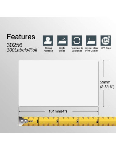 Etiquetas de Envío BETCKEY 30256 - 10 Rollos (3000 Etiquetas) 59x102mm