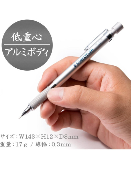 Lápiz Mecánico Staedtler 0.3mm Plata Retráctil Lápiz Mecánico Staedtler 0.3mm Plata Retráctil