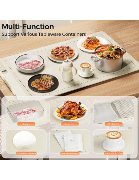 Manta Calentadora de Alimentos SKYRISE 60x37 cm Beige 6 Niveles Manta Calentadora de Alimentos SKYRISE 60x37 cm Beige 6 Niveles