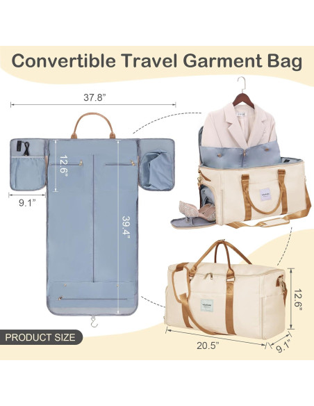 Bolsa de Ropa de Viaje WOOMADA Beige y Marrón 52x23x32 cm Bolsa de Ropa de Viaje WOOMADA Beige y Marrón 52x23x32 cm