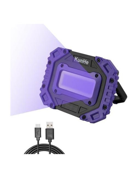 Lámpara de luz negra portátil KunHe 395nm recargable 4000mAh Lámpara de luz negra portátil KunHe 395nm recargable 4000mAh