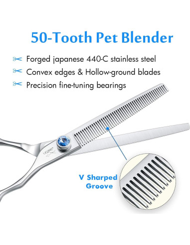 Tijeras de Afeitar para Perros JASON 17.78 cm 50 Dientes
