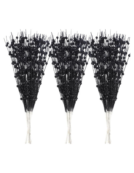 Paquete de 30 Picos de Navidad FASHOOKIN con Brillo Negro 42 cm Paquete de 30 Picos de Navidad FASHOOKIN con Brillo Negro 42 cm