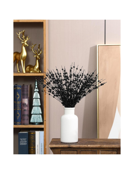 Paquete de 30 Picos de Navidad FASHOOKIN con Brillo Negro 42 cm Paquete de 30 Picos de Navidad FASHOOKIN con Brillo Negro 42 cm