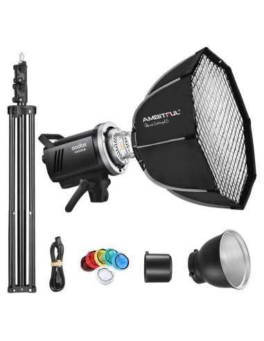 Kit de Luz Estroboscópica Godox MS300V 300W con Softbox