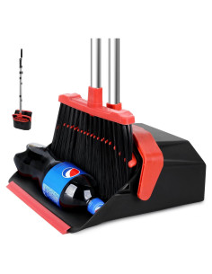 Juego de Escoba y Recogedor Tiumso 129.54 cm Negro y Rojo
