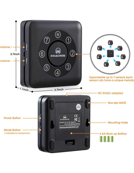 Alarma Inalámbrica Solar eMACROS BT274 con Sensor de Movimiento Alarma Inalámbrica Solar eMACROS BT274 con Sensor de Movimiento