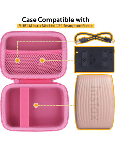 Funda Dura Rosa para Impresora Fujifilm Instax Mini Link 3/2/1 2