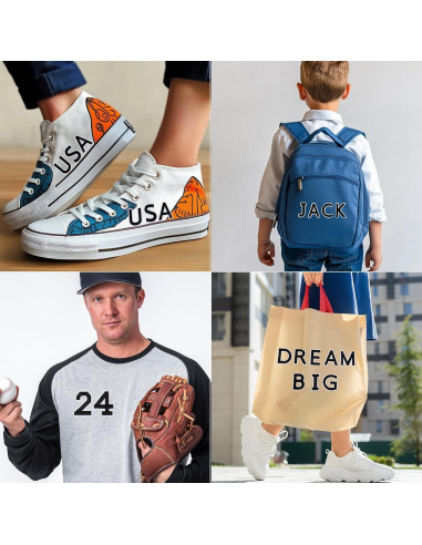 72 Piezas Parche de Letras y Números Anwenk Negro 4.3cm