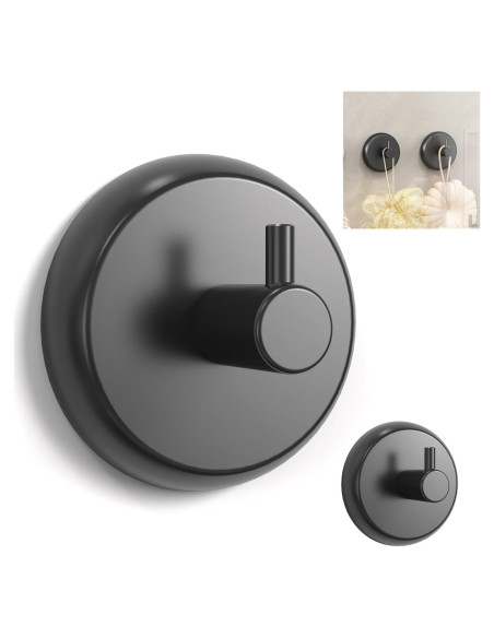 Ganchos de Succión AILUROPODA 2 Pack Acero Inoxidable Negro Ganchos de Succión AILUROPODA 2 Pack Acero Inoxidable Negro