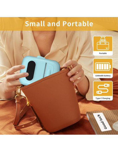 Impresora de Etiquetas Térmica Bluetooth P50 - Portátil, 200x300 dpi, Azul