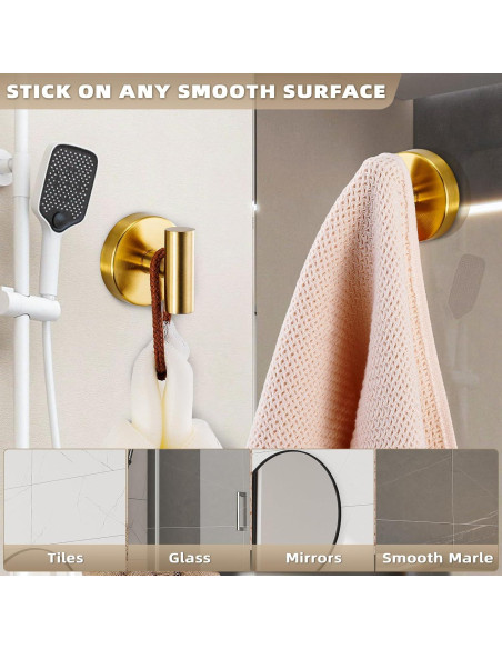 Ganchos de Ventosa Fenas para Baño y Cocina - 2 Unidades Oro Cepillado Ganchos de Ventosa Fenas para Baño y Cocina - 2 Unidades Oro Cepillado