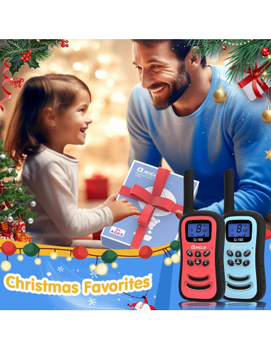 Walkie Talkies Recargables QNIGLO para Niños 2 Paquete