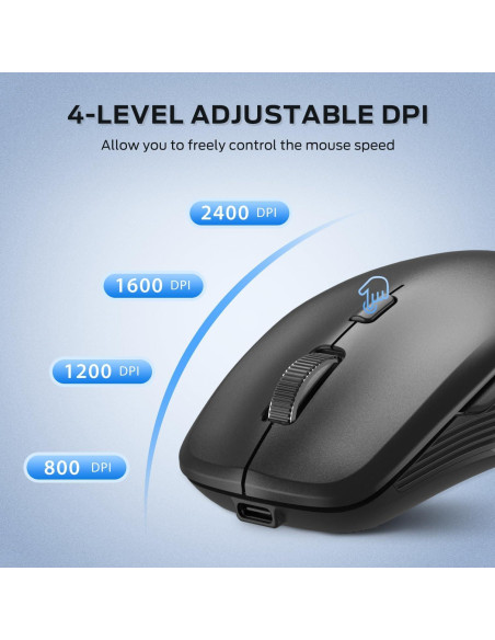 Ratón Inalámbrico iClever MD179 Recargable 4 DPI Ajustables Ratón Inalámbrico iClever MD179 Recargable 4 DPI Ajustables
