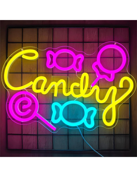 Cartel de Neón LED Caramelo CinsYarn 30x10 cm Regulable Cartel de Neón LED Caramelo CinsYarn 30x10 cm Regulable