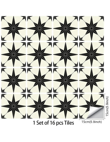 16 Pegatinas Decorativas Jacklove 15x15 cm Impermeables