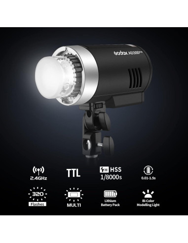 Kit de Flash Exterior Godox AD300Pro 300Ws con Accesorios