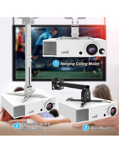 Soporte de Techo para Proyector IUMÉ Ajustable 42.9-65 cm Negro