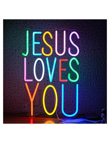 Luz de Neón LED Jesús Te Ama 42x28 cm Decoración Hogar Luz de Neón LED Jesús Te Ama 42x28 cm Decoración Hogar