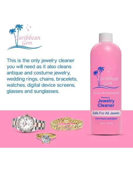 Limpiador de Joyería Natural Caribbean Gem 473ml + Paño Limpiador de Joyería Natural Caribbean Gem 473ml + Paño