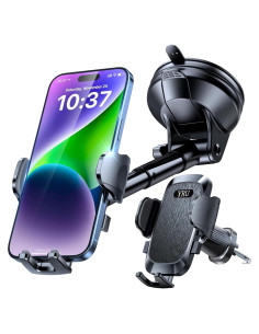 Soporte para Teléfono de Coche YRU con Ventosa Rotativa - Negro