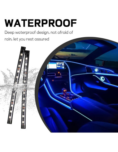 Tira de Luz LED para Auto Ongfuwu 24 LED Azul Impermeable