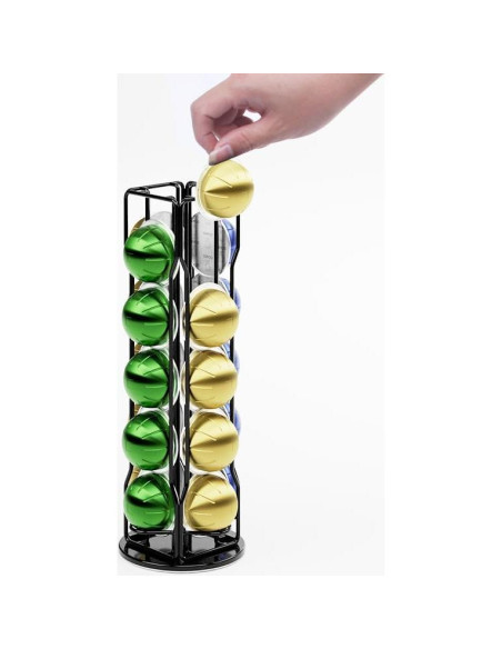Soporte para Cápsulas de Café SEVENLINE Vertuo 20 unidades Negro Soporte para Cápsulas de Café SEVENLINE Vertuo 20 unidades Negro
