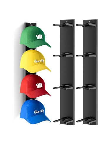 Organizador de Sombreros MISSLO Negro para Pared - Paquete de 2