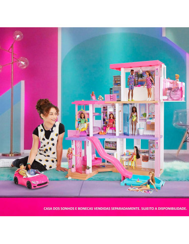 Coche de Juguete Convertible Barbie Rosa 33x18x13.7 cm