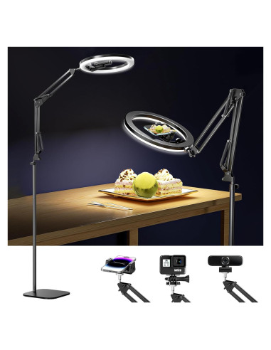 Trípode Luz de Anillo UBeesize 30 cm con Soporte para Teléfono
