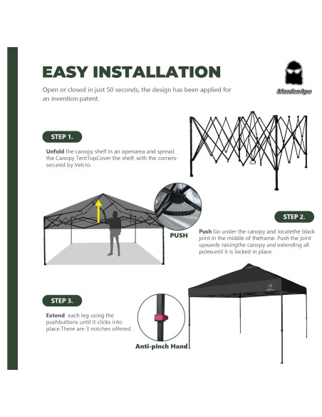 Carpa Plegable 3.05x3.05m MordenApe con Luz Mejorada Carpa Plegable 3.05x3.05m MordenApe con Luz Mejorada