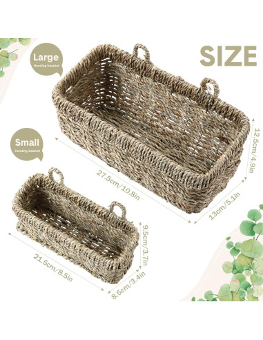 Cestas Colgantes Tejidas Tioncy 2 Pcs de Hierba Marina