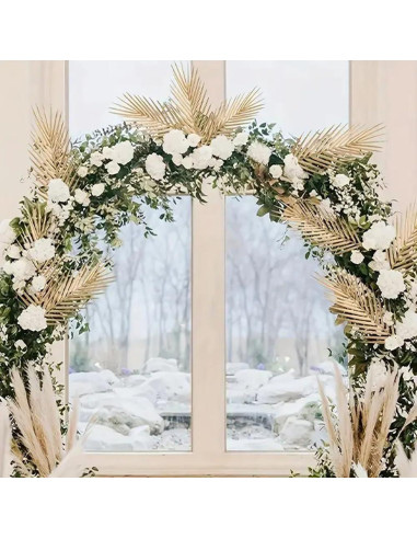 6 Hojas de Palma Artificial Doradas Heoaaoeh 55cm para Decoración