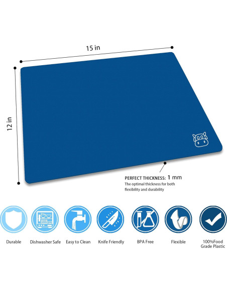 Tablas de Cortar ZVP Antideslizantes 8 Piezas Azul Gradiente Tablas de Cortar ZVP Antideslizantes 8 Piezas Azul Gradiente